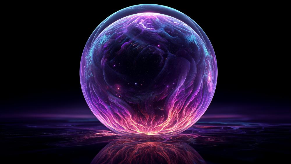 Sphere of Illumination Engulfs the Cosmos in Purple Magic wallpaper