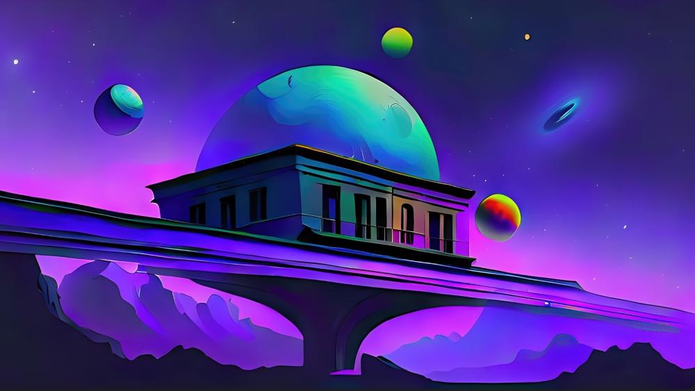 House With A Space View wallpaper