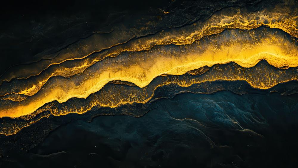 Golden Horizon Waves in 4K Glory wallpaper