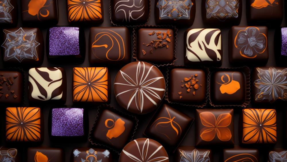 Chocolate Bonbon Delightful Array wallpaper