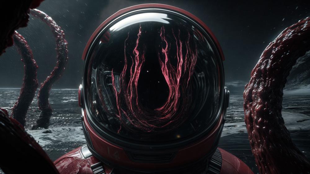 Trapped Astronaut in Alien Planet wallpaper