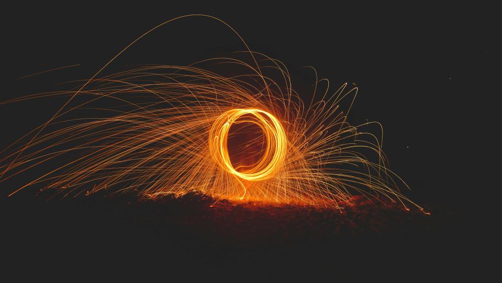 Sparkling Vortex of Fire and Light wallpaper