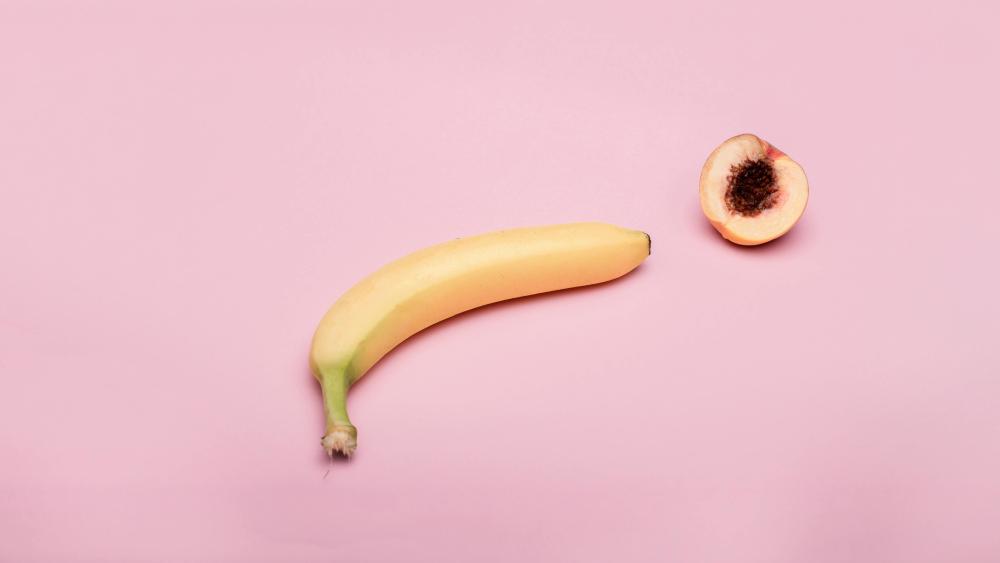 Banana and Peach Whimsy 4K Wallpaper wallpaper