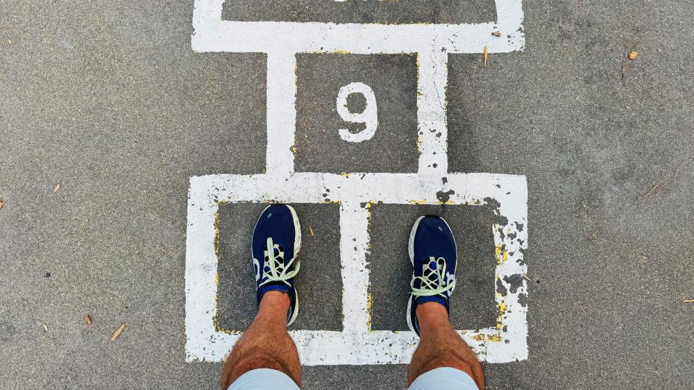 Hopscotch Adventure in Sneakers wallpaper