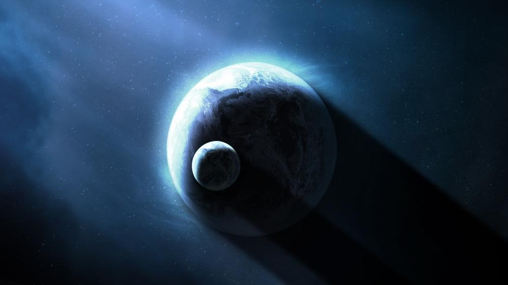 Planetary Shadows and Cosmic Beauty wallpaper