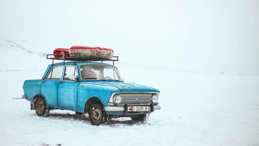 Timeless Journey in a Snowy Russian Tundra wallpaper