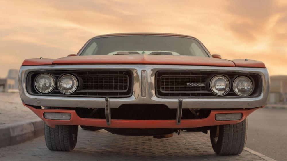 Vintage Dodge Dominance on Open Road wallpaper