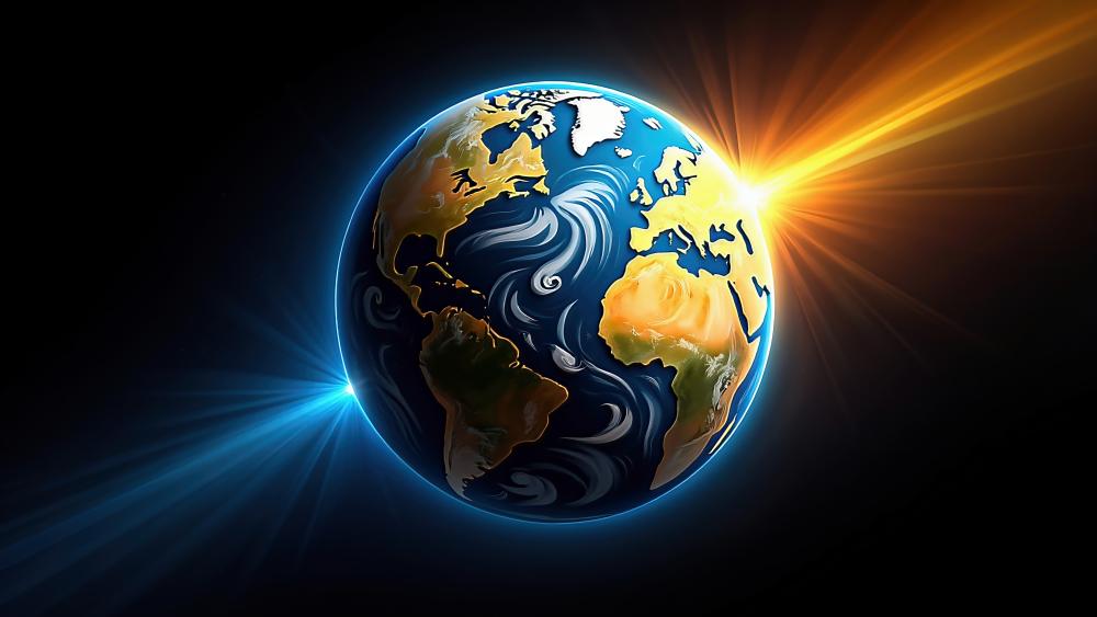Glowing Earth wallpaper