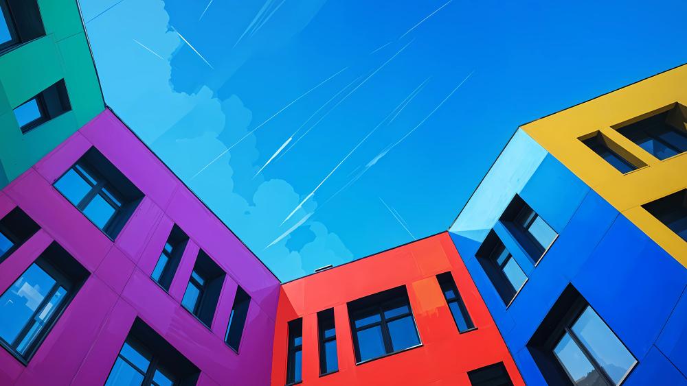Urban Anime Colors in Vibrant Horizon wallpaper