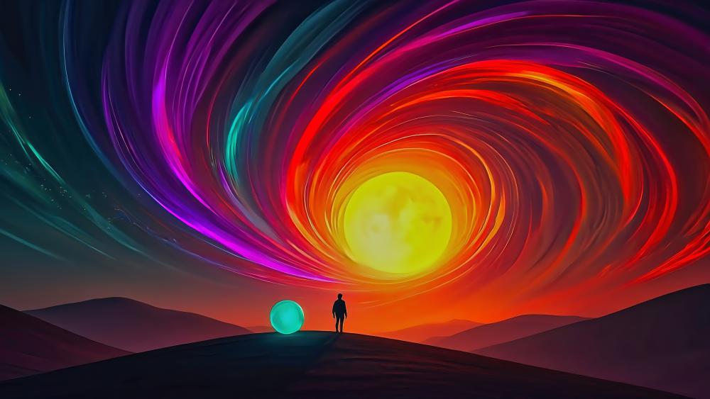 Vivid Spiral Gateway to Enchanted Realms wallpaper