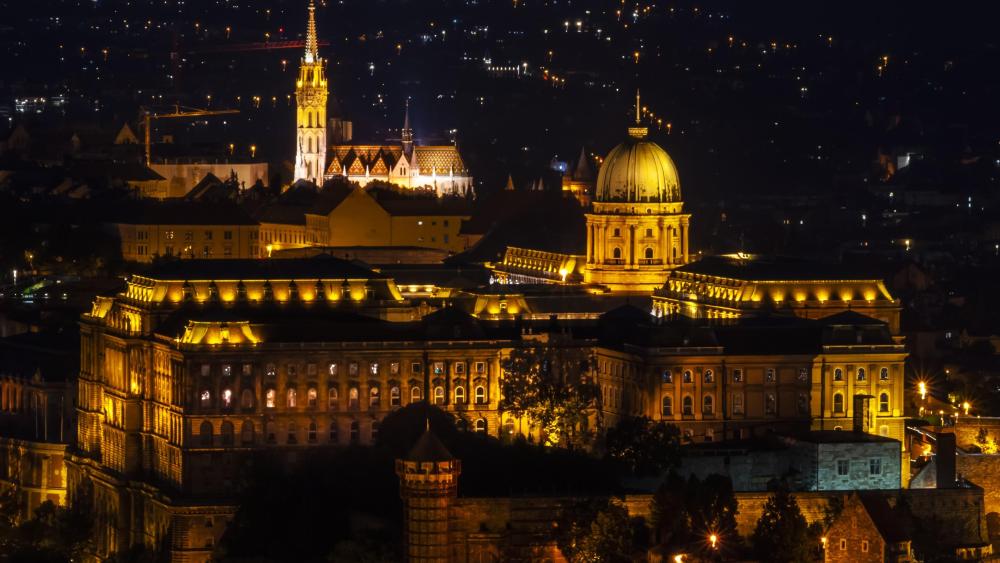 Breathtaking Night View of Buda Castle wallpaper