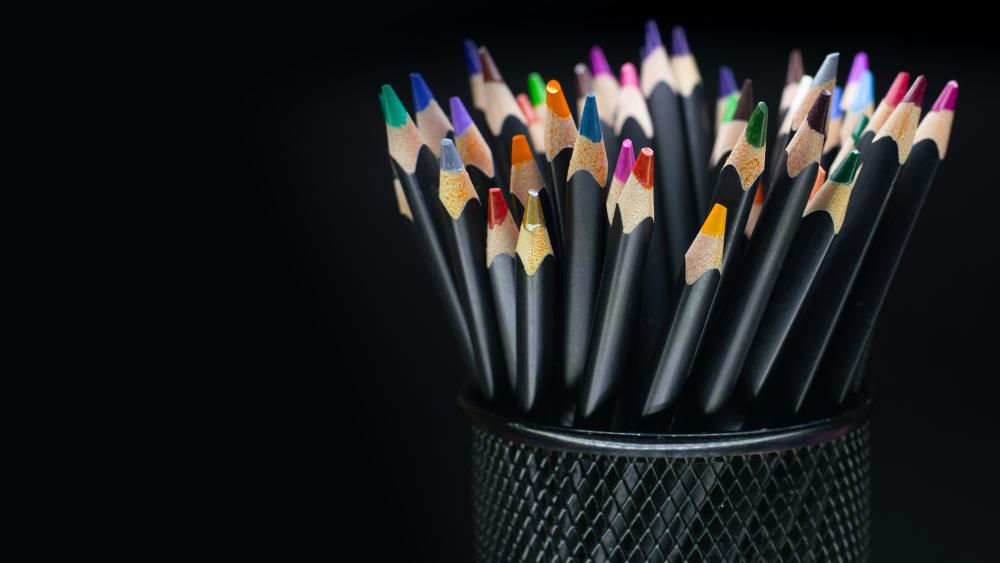 Vibrant Colors Against a Sleek Black Canvas wallpaper