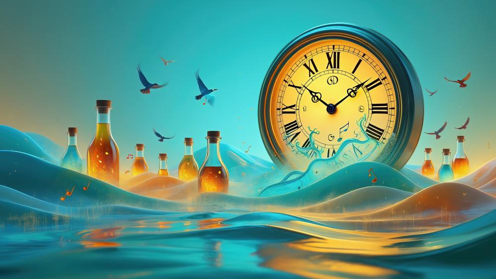 Timeless Ocean Dreams in Surreal Waves wallpaper