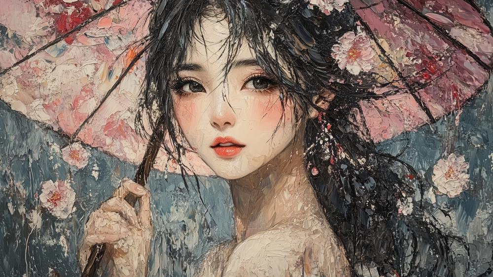 Mesmerizing Oriental Portrait Fantasy in AI Art Style wallpaper