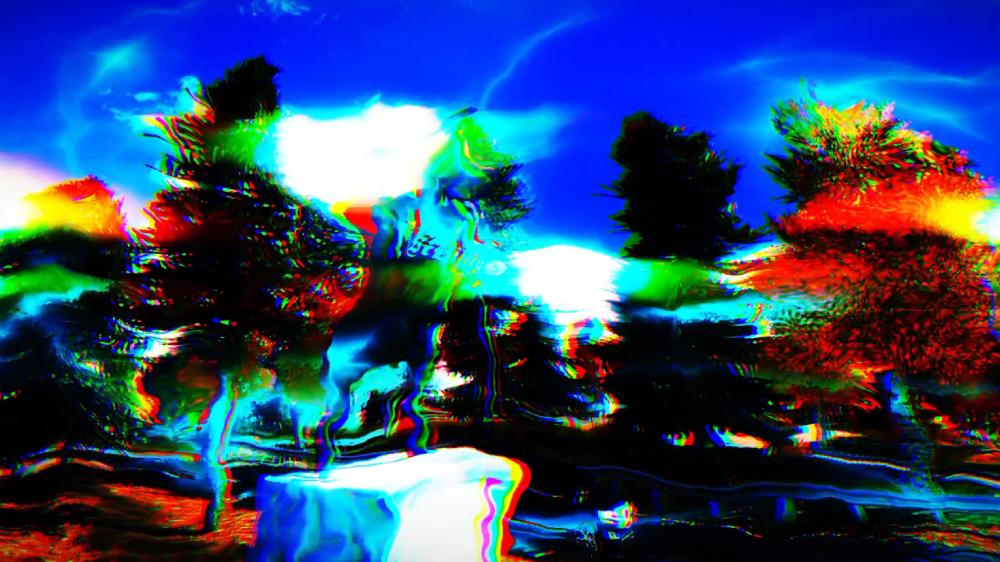 Glitchy Forest Dreamscape in 4K wallpaper