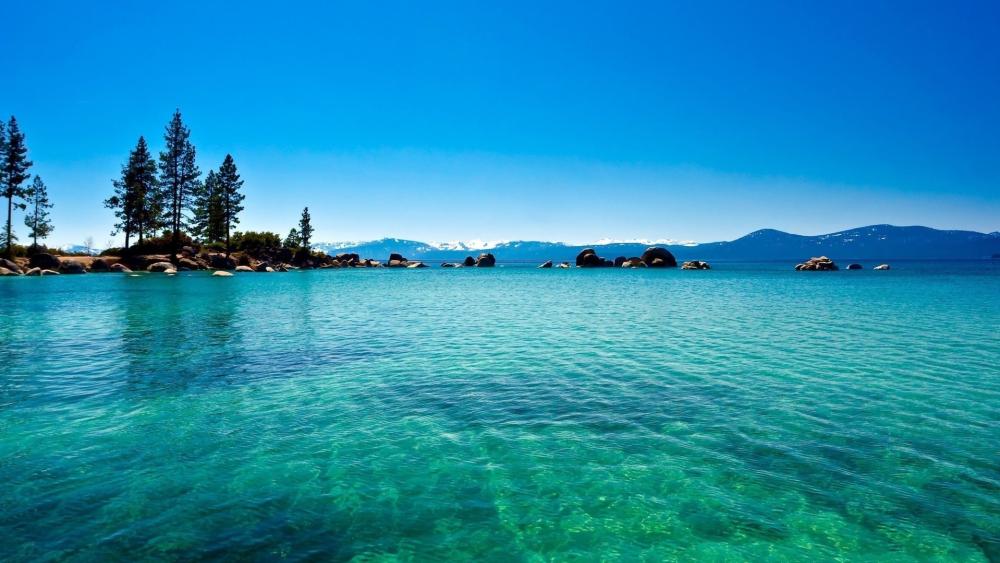 Blue Tranquility at Lake Tahoe's Emerald Bay wallpaper