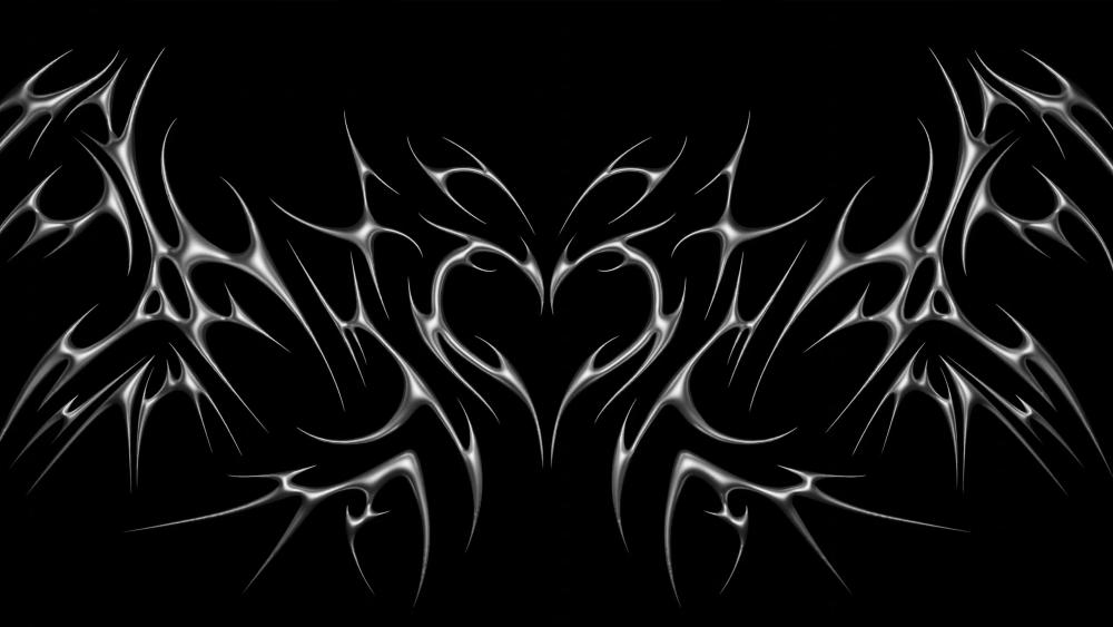 Dark Chrome Heart Fusion wallpaper