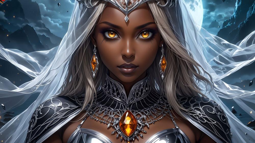 Enchanted Princess of the Moonlit Realm wallpaper
