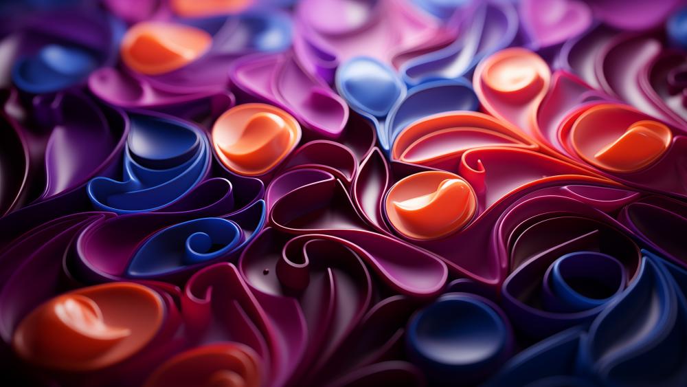 Fluid Harmony in Abstract Colors wallpaper