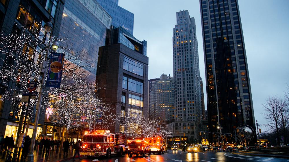 Festive Evening in Columbus Circle NYC wallpaper