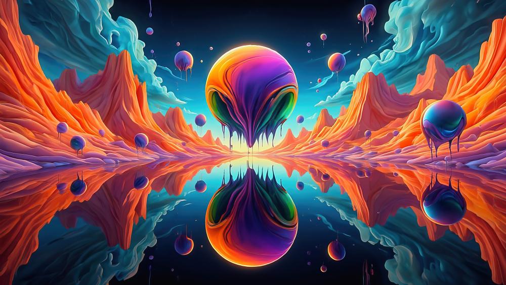 Ethereal Spheres in Surreal Symmetry wallpaper
