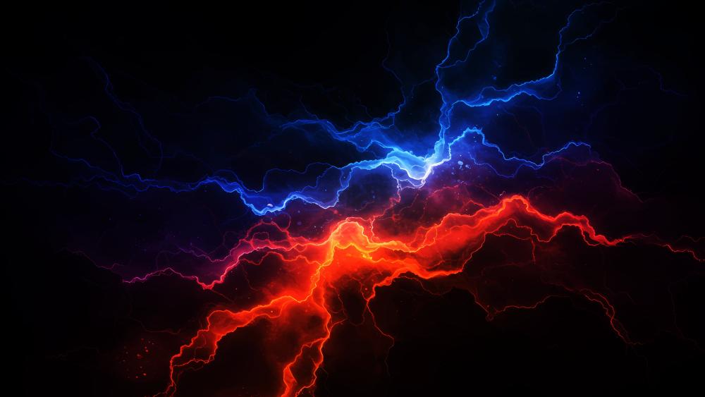 Electric Fusion Energy in Colorful Storm wallpaper