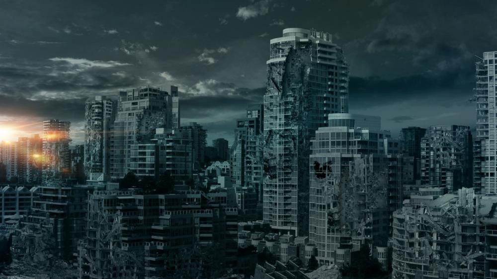Apocalyptic City at Dusk wallpaper