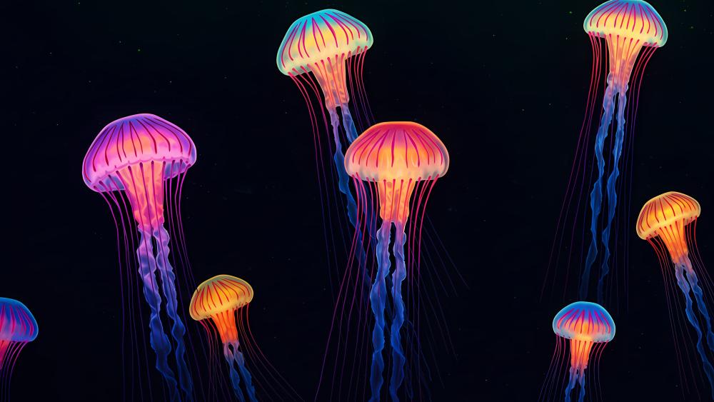 Jellyfish Dance in Luminous Grace wallpaper