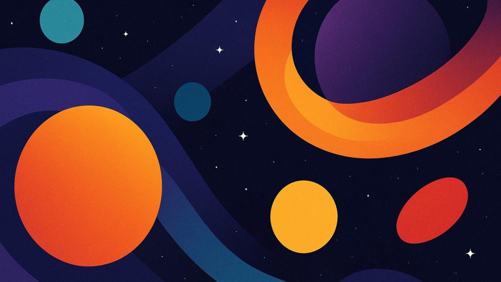 Abstract Geometric Cosmos in AI Art wallpaper
