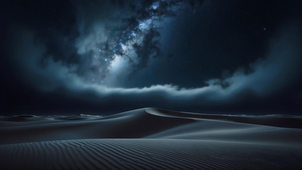 Milky Way Over Serene Desert Dunes wallpaper