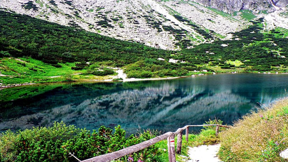 Zelené Pleso Tranquility in the Tatras wallpaper