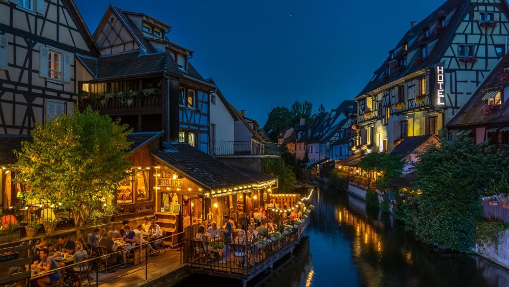 Evening Charm in La Petite Venise Colmar France wallpaper