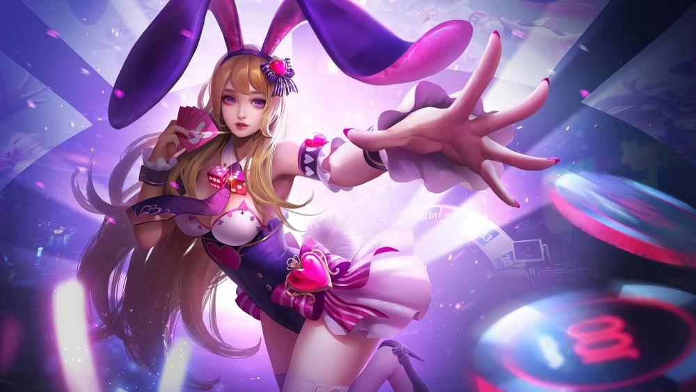 Bunny Girl in Vibrant Anime Fantasy wallpaper