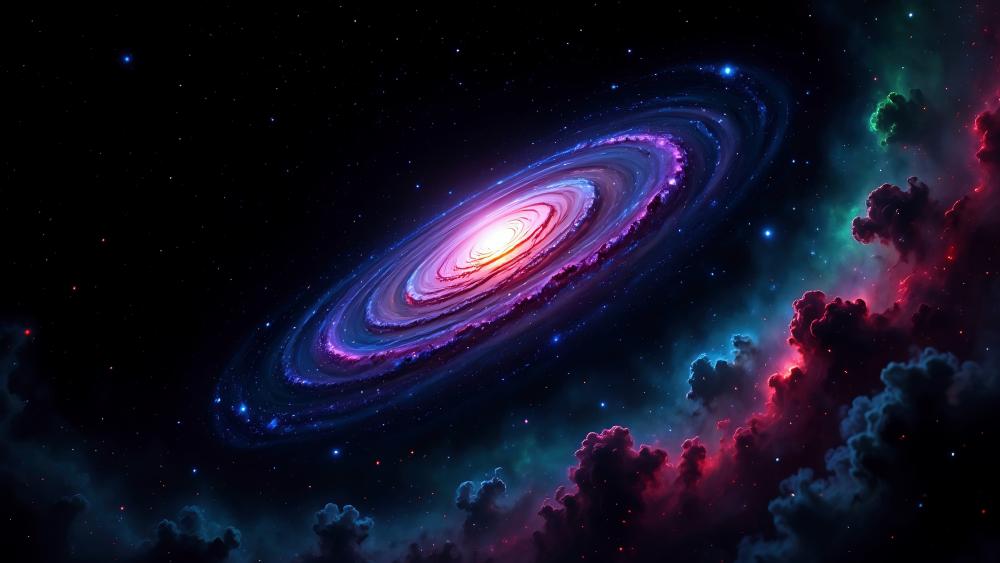 Space Storm of Swirling Galaxies wallpaper