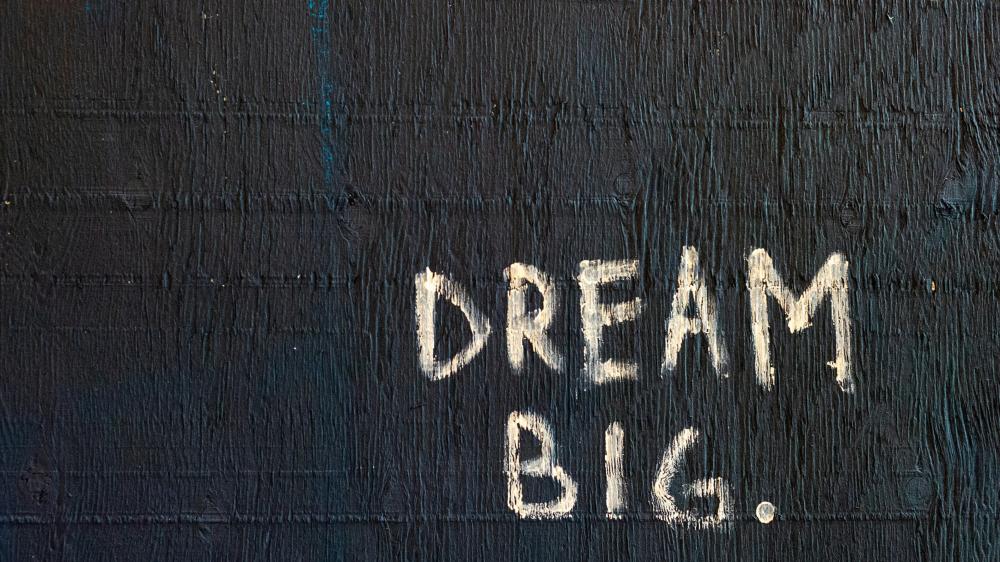 Dream Big Inspiring Handwritten Quote Wallpaper wallpaper