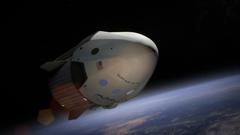 Spacecraft Above Earth's Horizon wallpaper