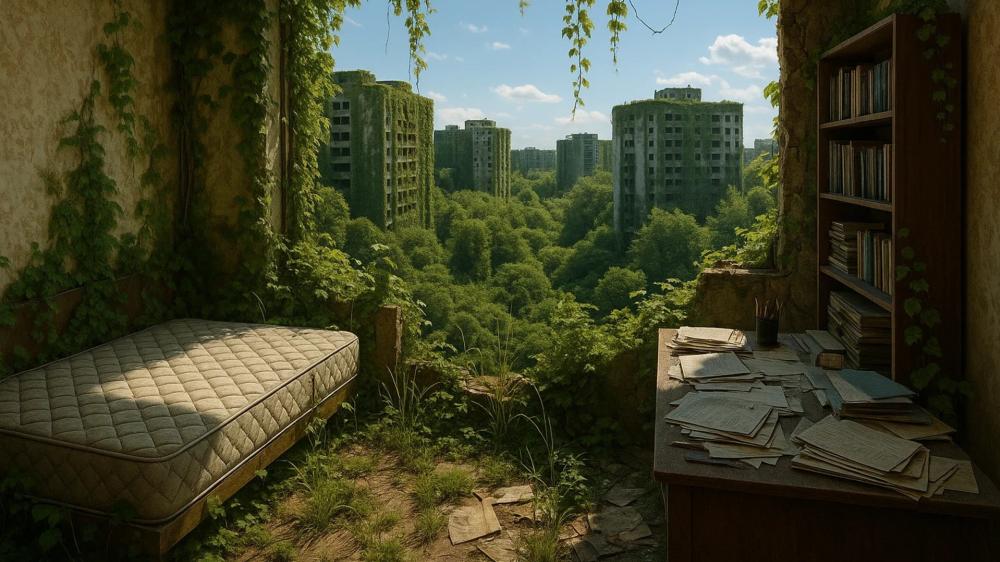 Overgrown Abandoned Apartment wallpaper