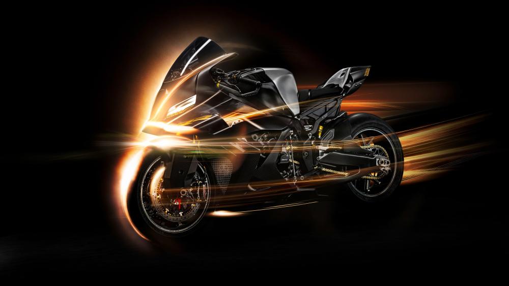 Streamlined Velocity: BMW Motorcycle in Motion wallpaper