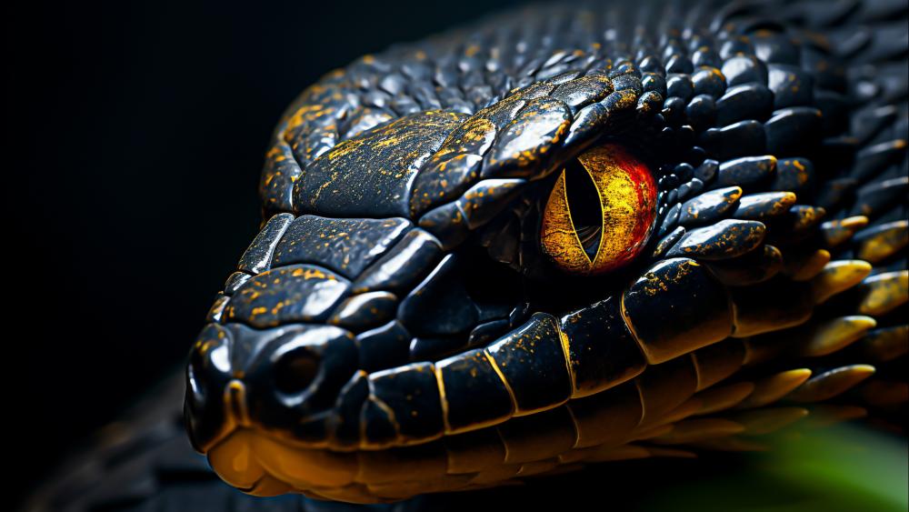 Serpent's Gaze: Hypnotic AI Art in 4K wallpaper