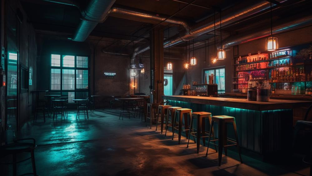 Urban Nightlife Oasis in 5K Clarity wallpaper