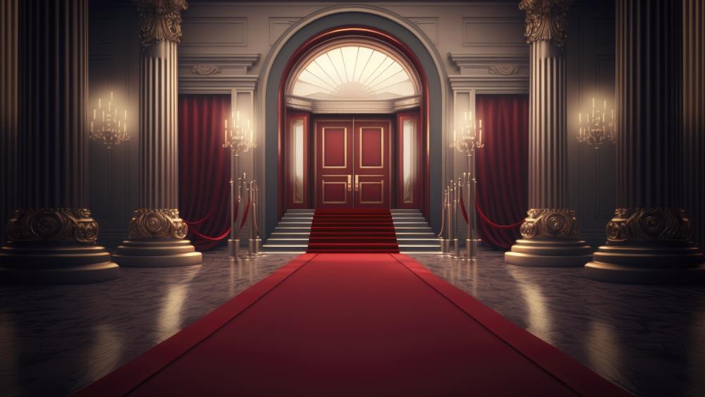 Palatial Elegance in a Grand Hallway wallpaper