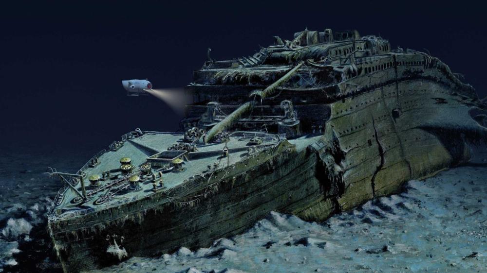 Titanic's Resting Place Underwater Scene wallpaper