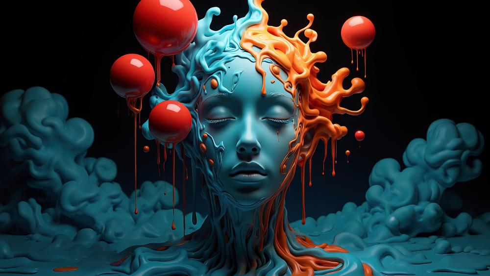 Mesmerizing Fusion of Color and Form in AI Art wallpaper