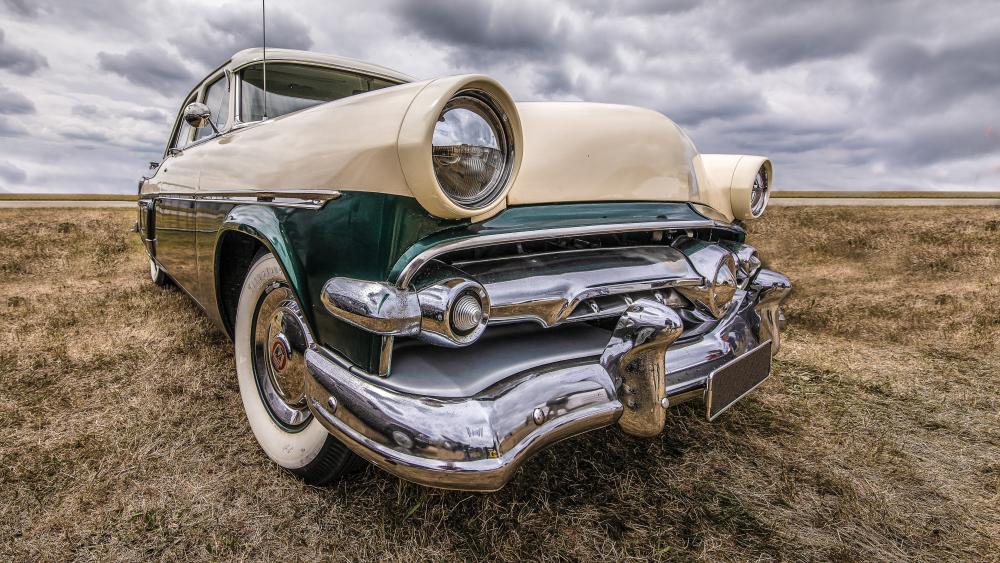 Vintage Elegance on Four Wheels wallpaper