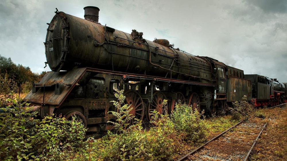 Rusting Giants of the Forgotten Rails wallpaper