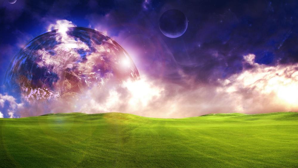 Beyond the Horizon Fantasy World wallpaper