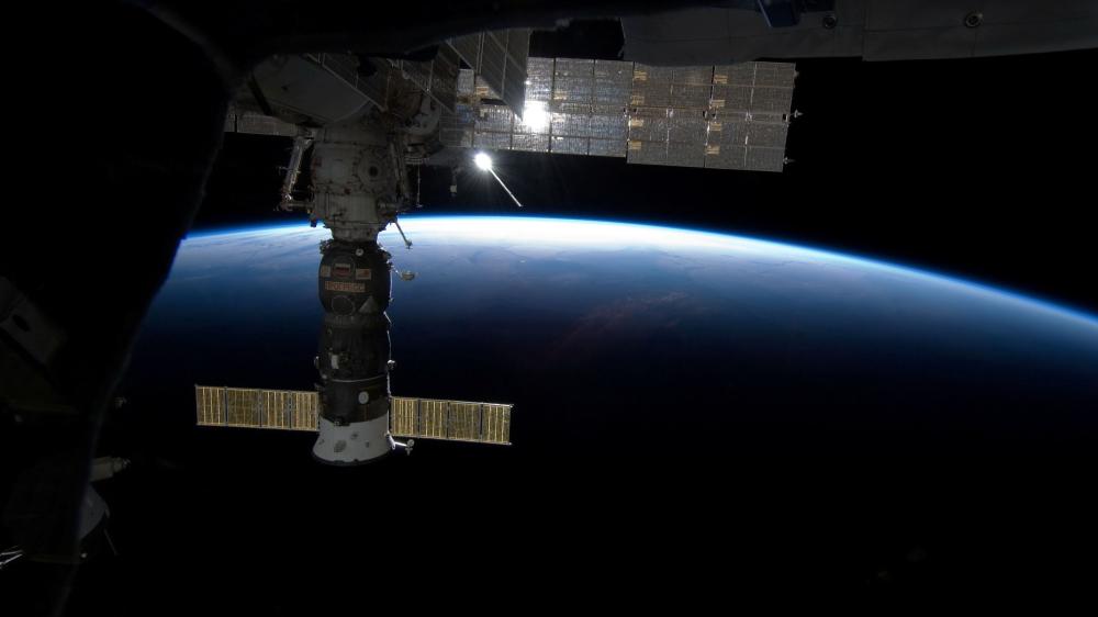 International Space Station Orbiting Earth wallpaper
