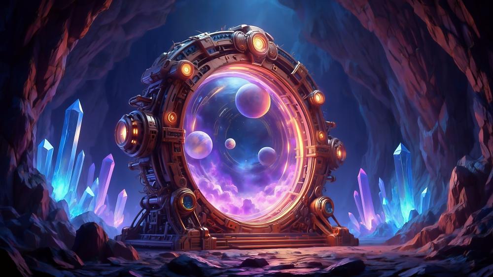 Mystical Portal in a Crystal Cave wallpaper