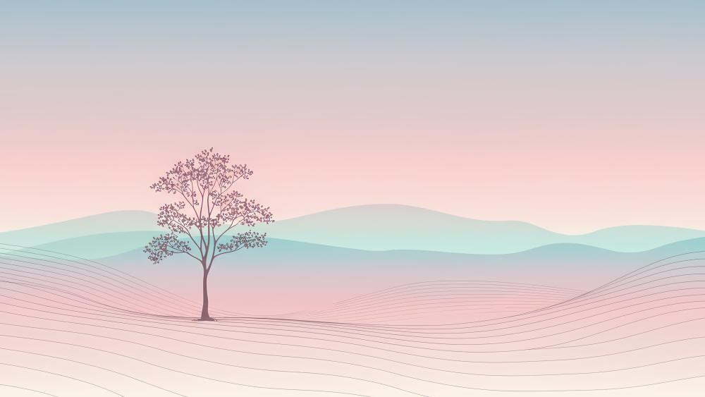 Ethereal Solitude in a Dreamy Landscape wallpaper