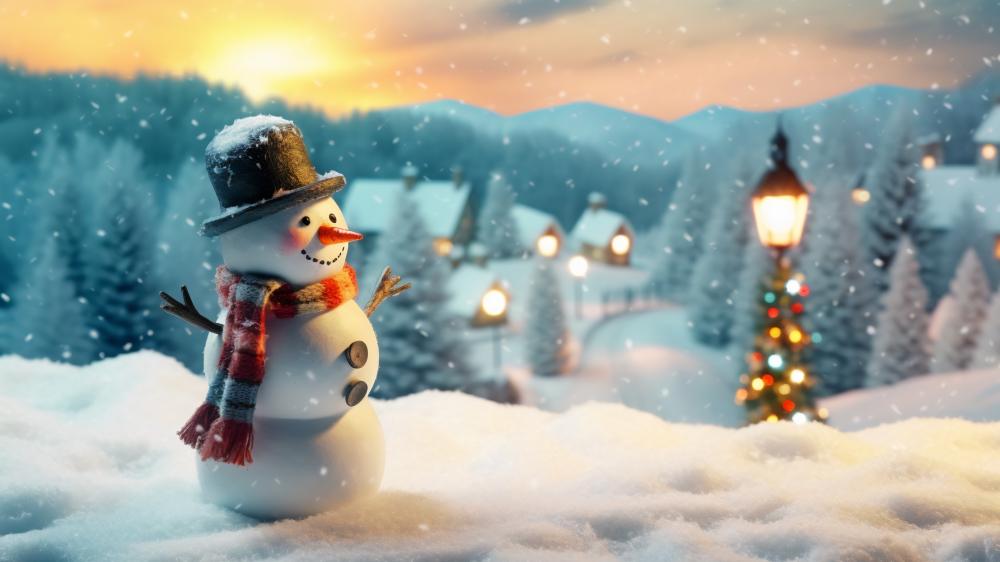 Snowy Magic in a Festive Wonderland wallpaper